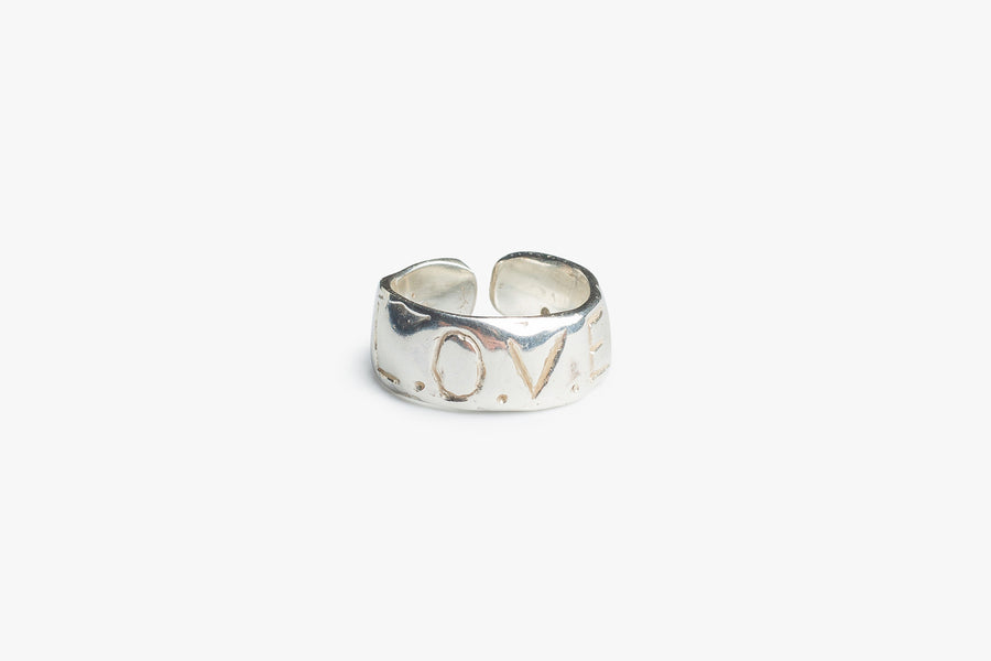 L.O.V.E silver ring