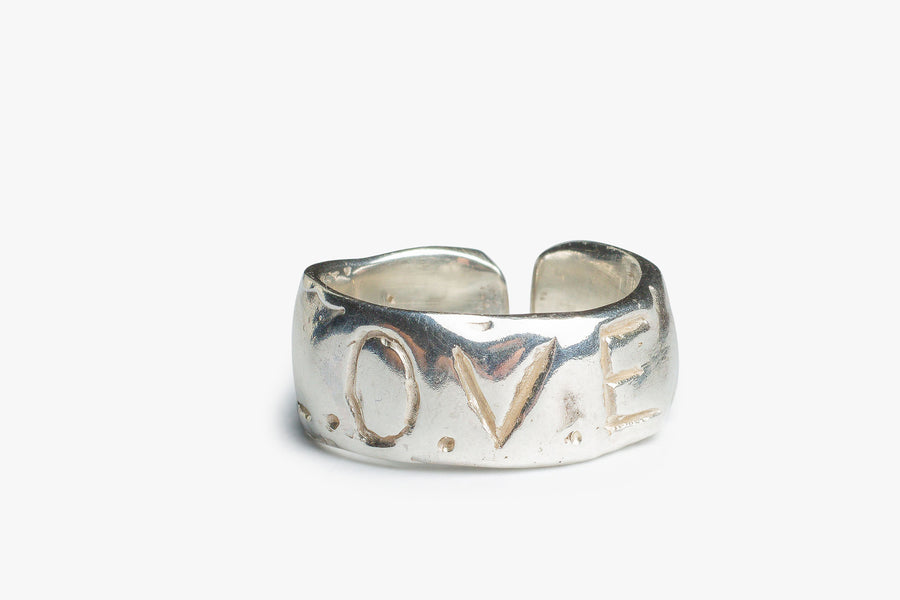 L.O.V.E silver ring