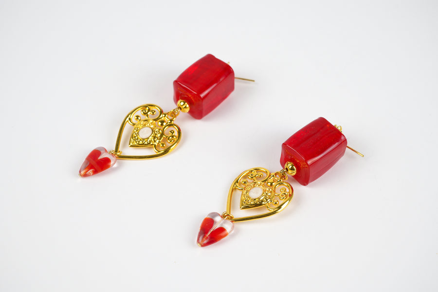 Red notice earrings