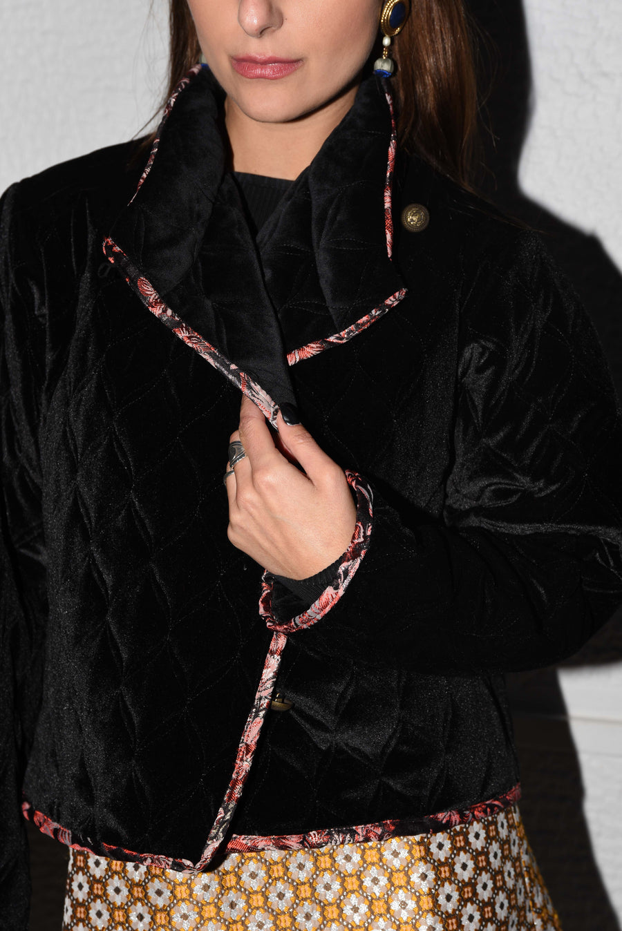 Velvet capitonné jacket