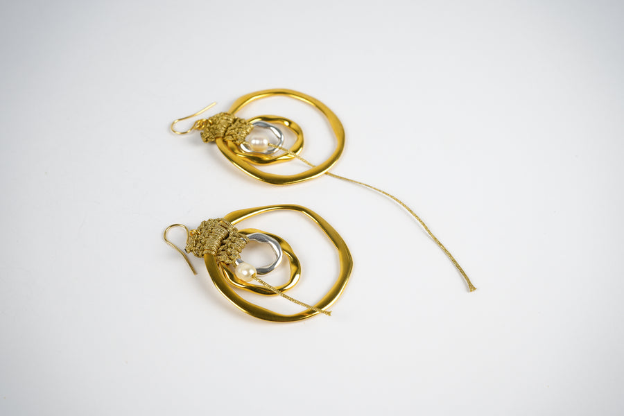 Mixing circles earrings