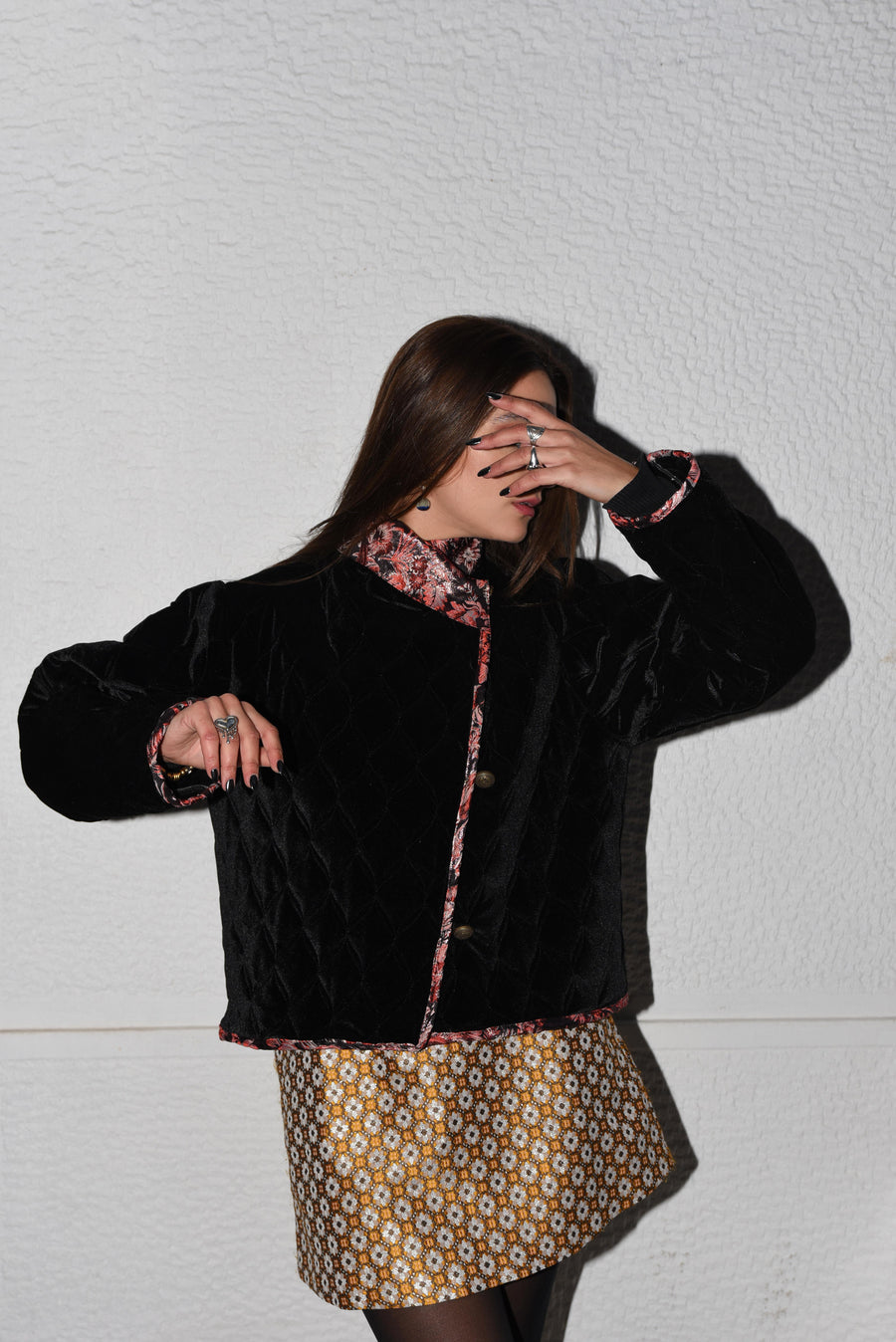 Velvet capitonné jacket