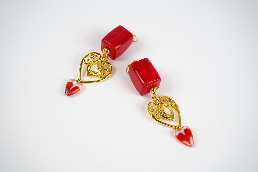 Red notice earrings