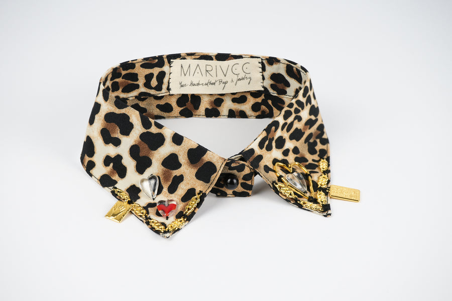 Marie sauvage leopard statement collar necklace