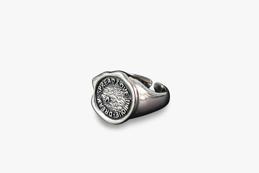 Authentication stamp silver ring