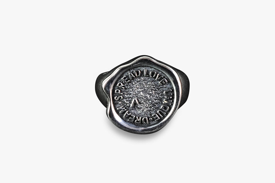 Authentication stamp silver ring