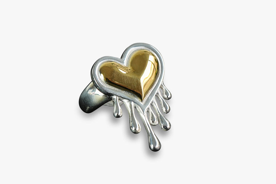 Healing heart silver ring