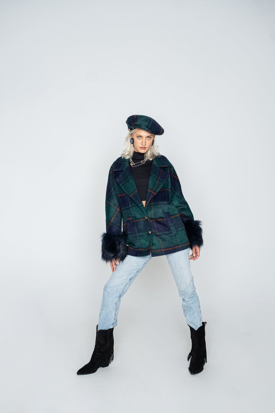 Bold type checkered coat