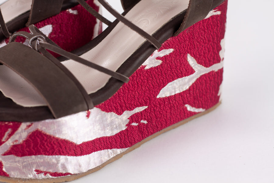 Helena Brocade Platforms Red