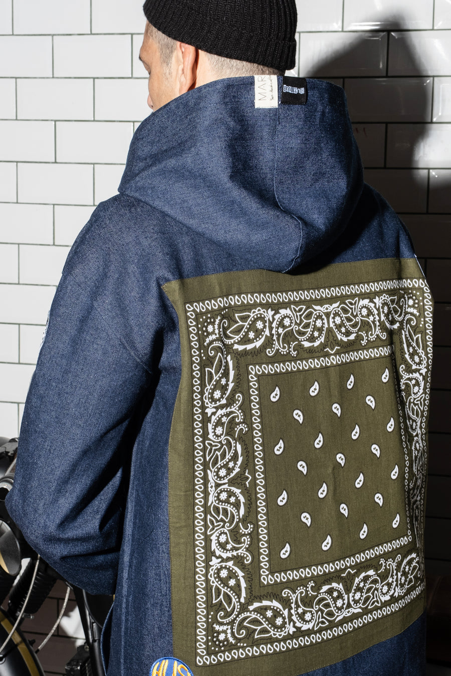 Denim bandana hoodie