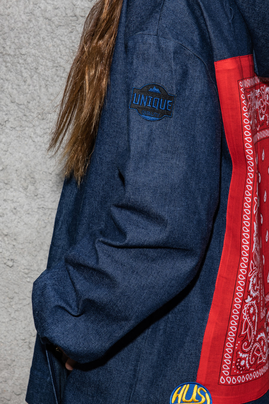 Denim bandana hoodie