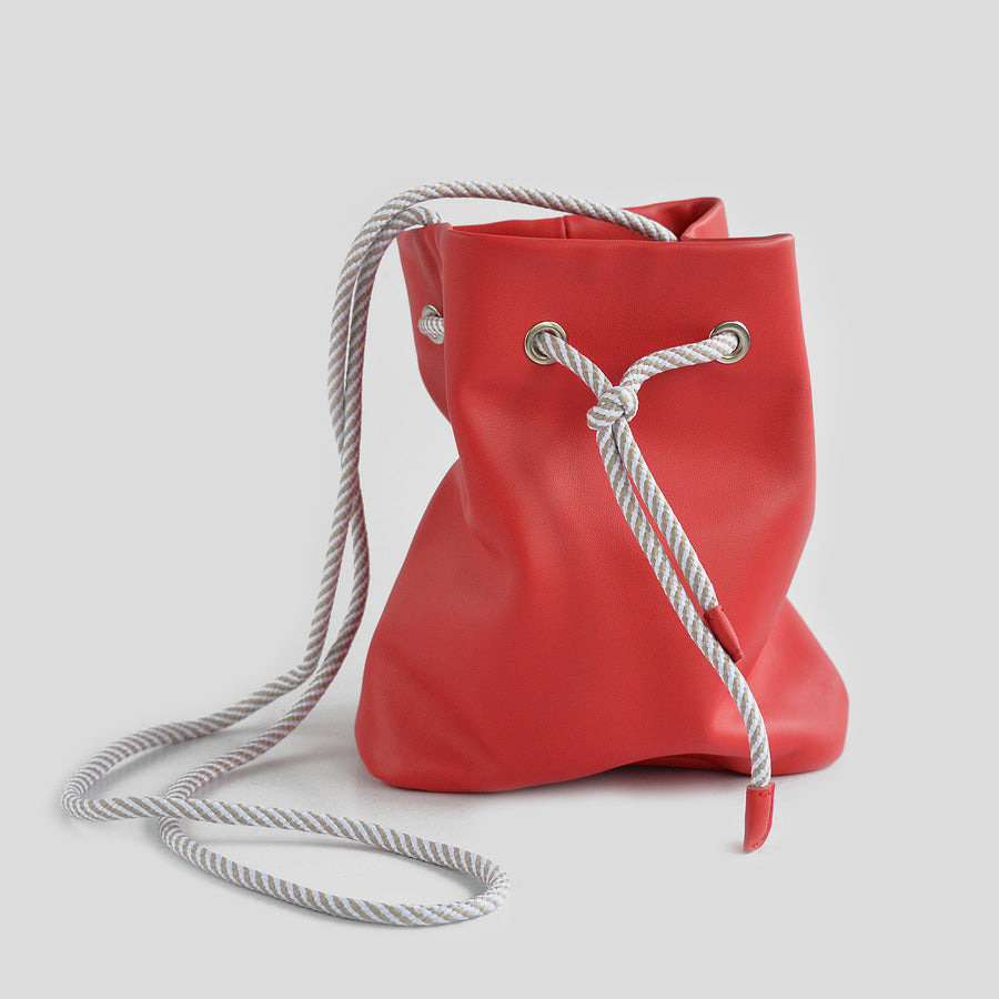 Real leather coral pouch