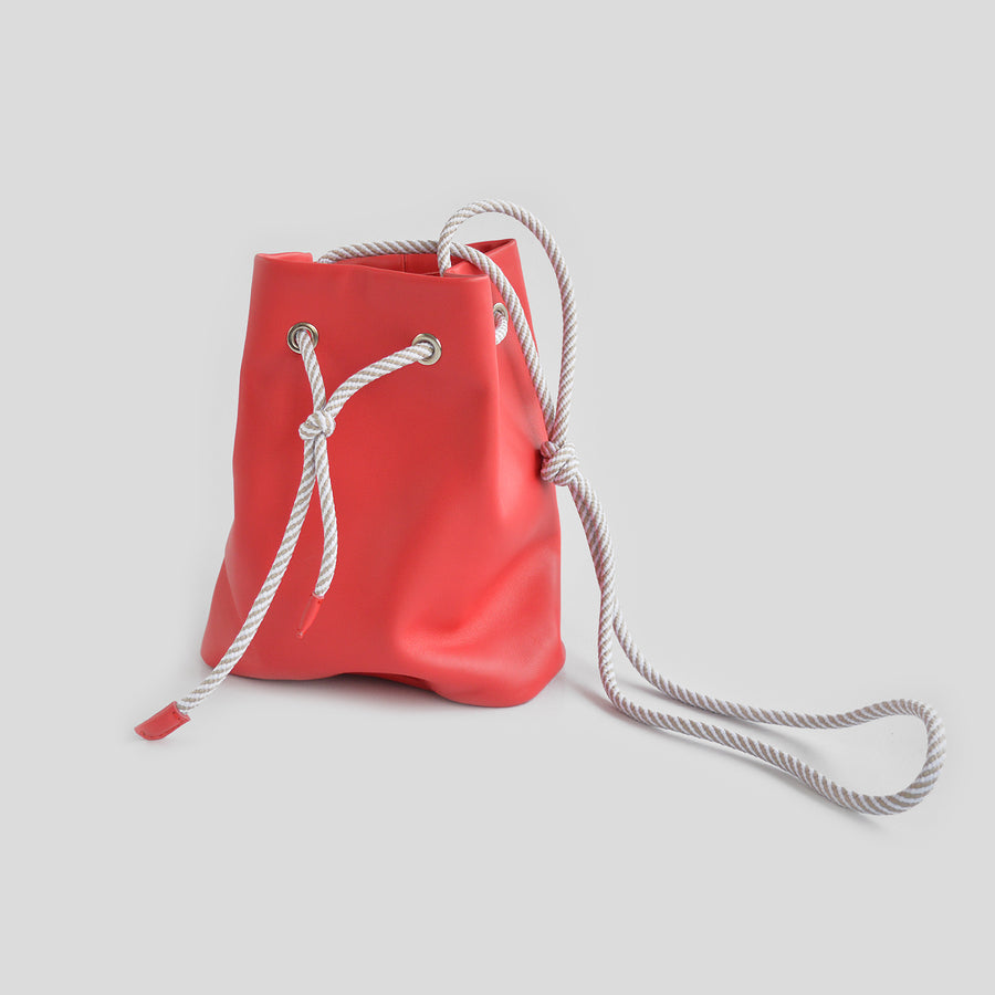 Real leather coral pouch