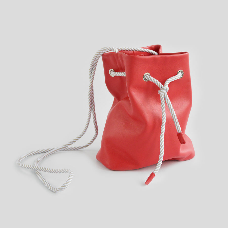 Real leather coral pouch