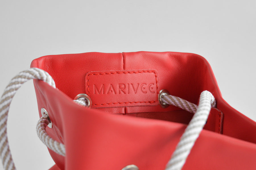 Real leather coral pouch