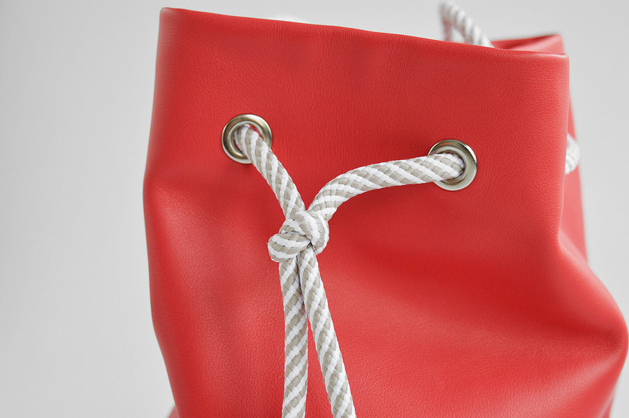 Real leather coral pouch