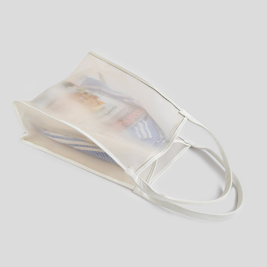 See through white shopping bag