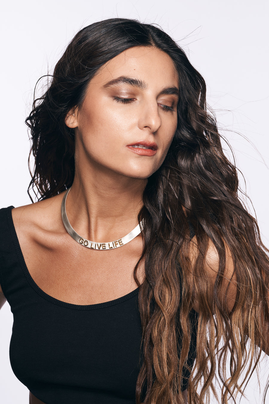 Go Live Life silver choker