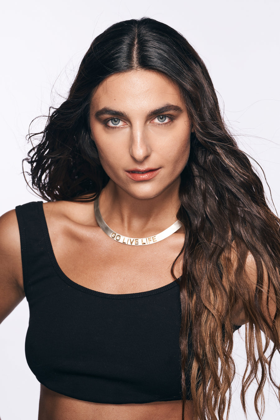 Go Live Life silver choker