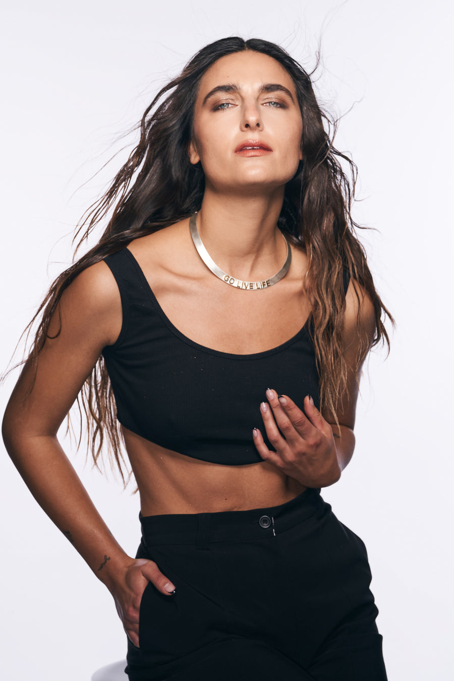 Go Live Life silver choker
