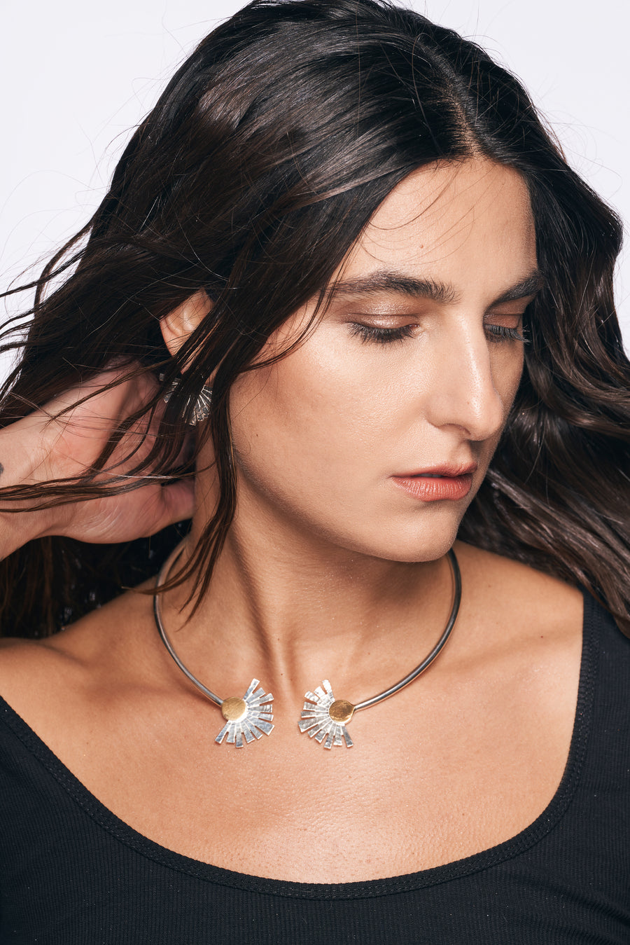 The sun silver necklace