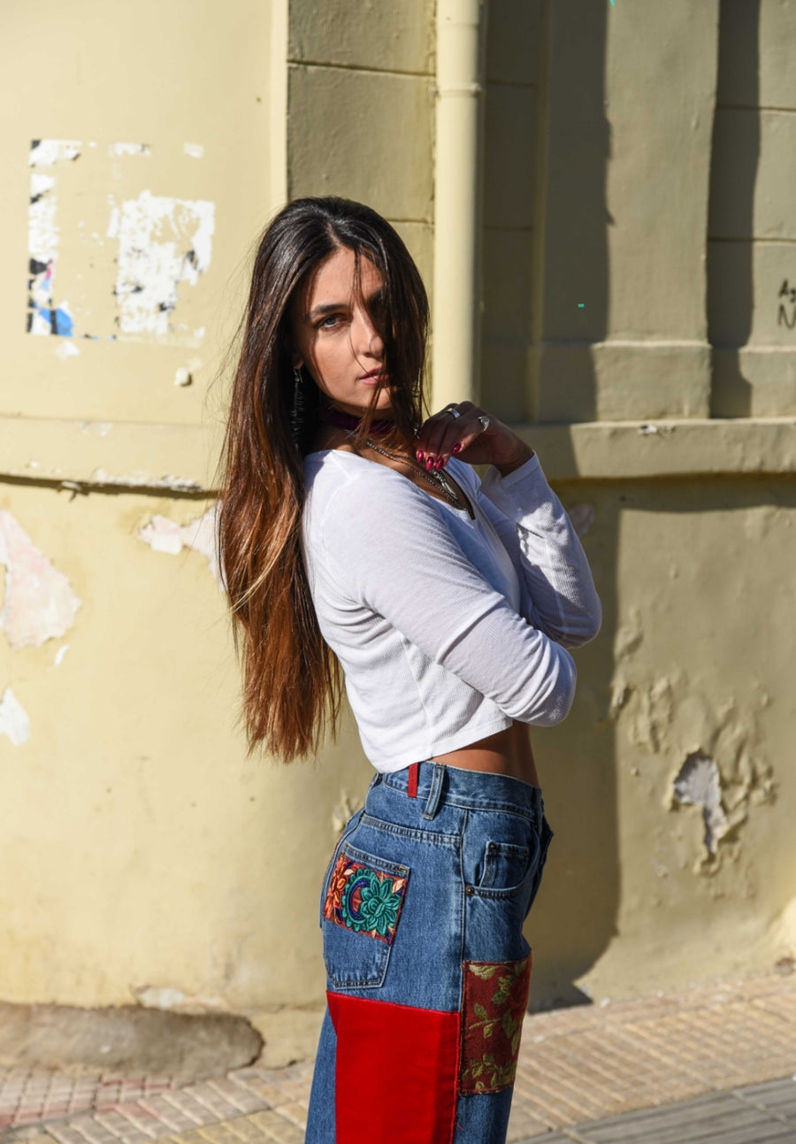 Upcycled Barbara Crooked jeans