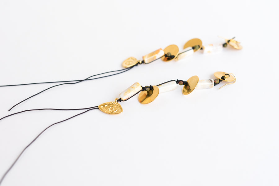 Agate sky earrings