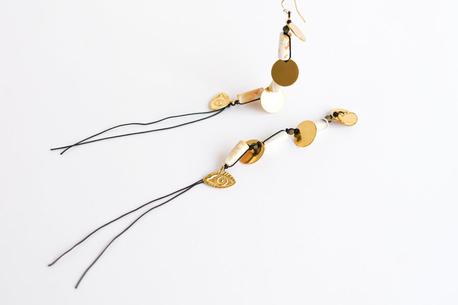 Agate sky earrings