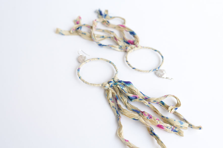 Silk circle earrings
