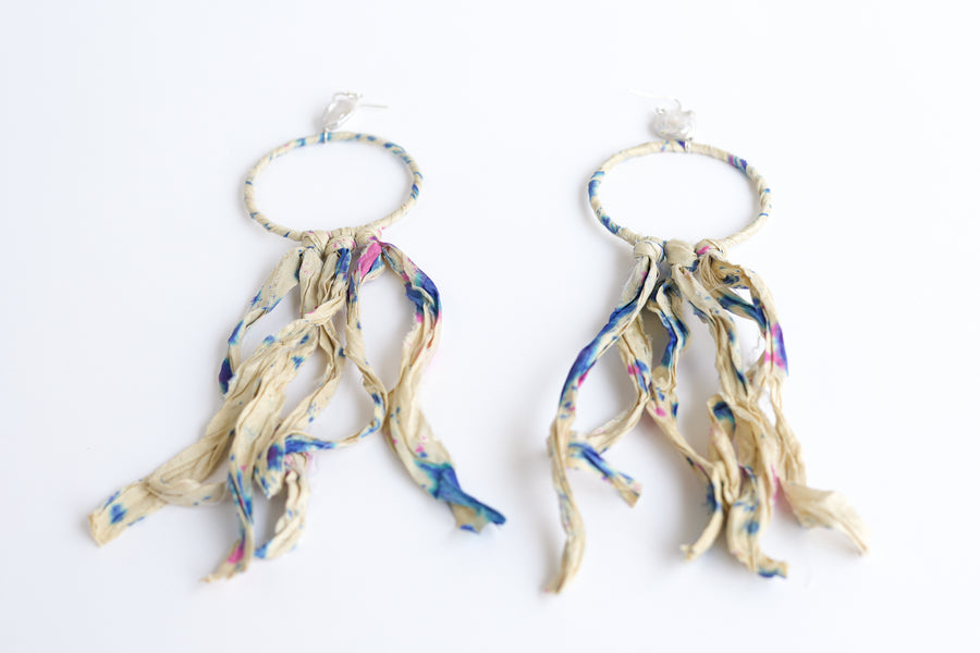 Silk circle earrings