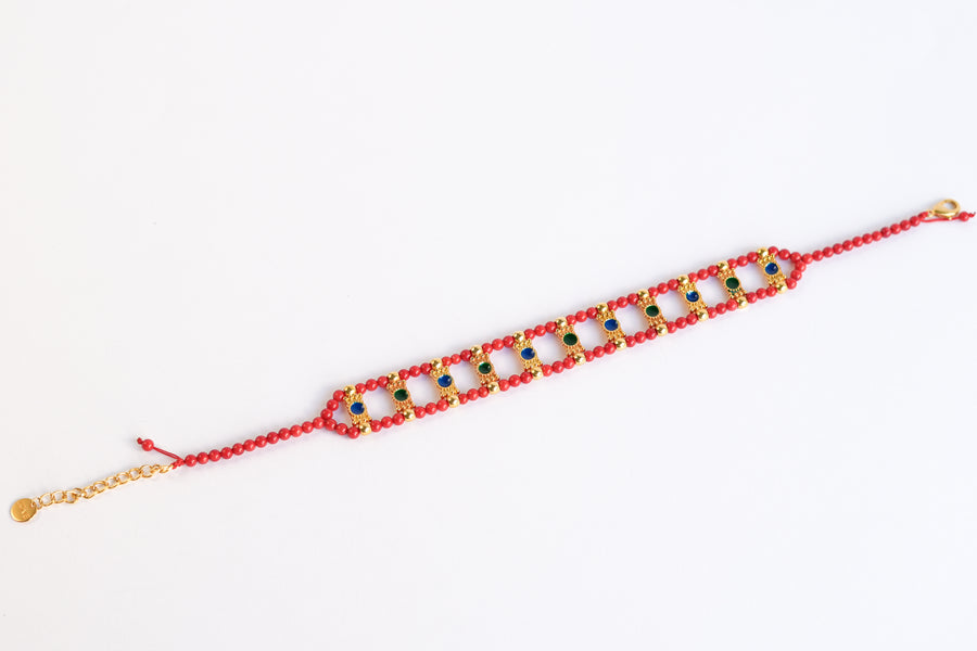 Corallium red choker