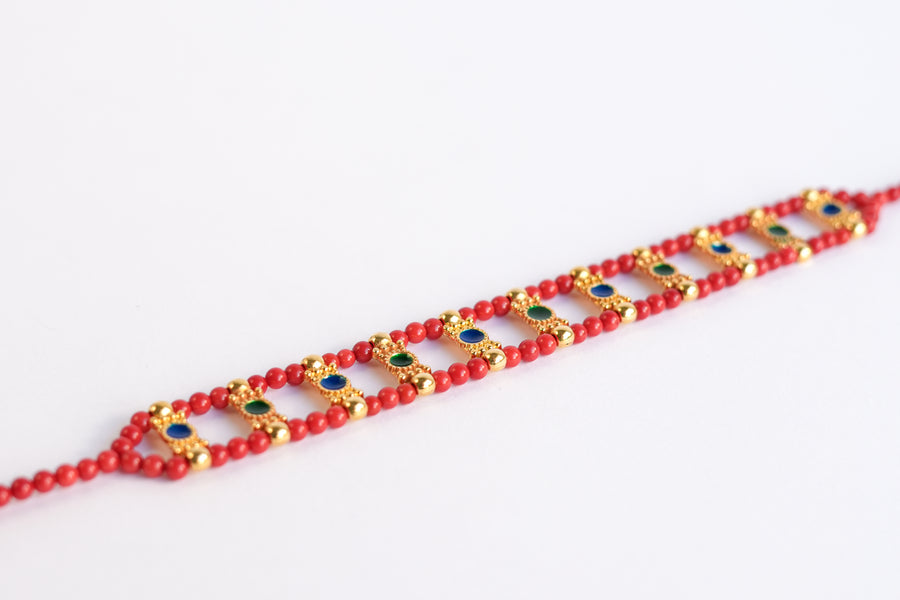 Corallium red choker