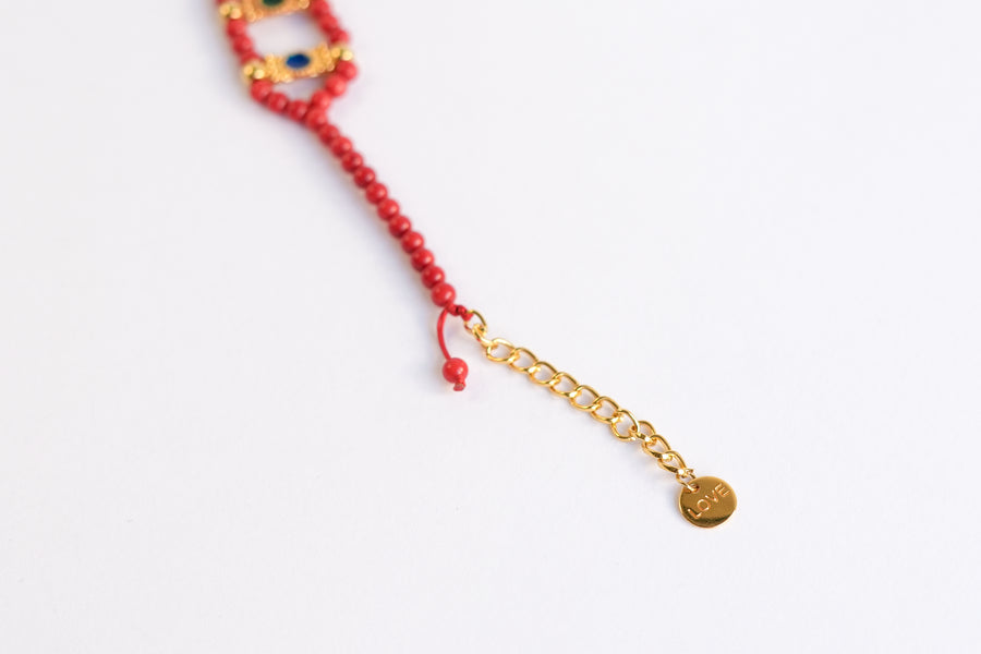 Corallium red choker