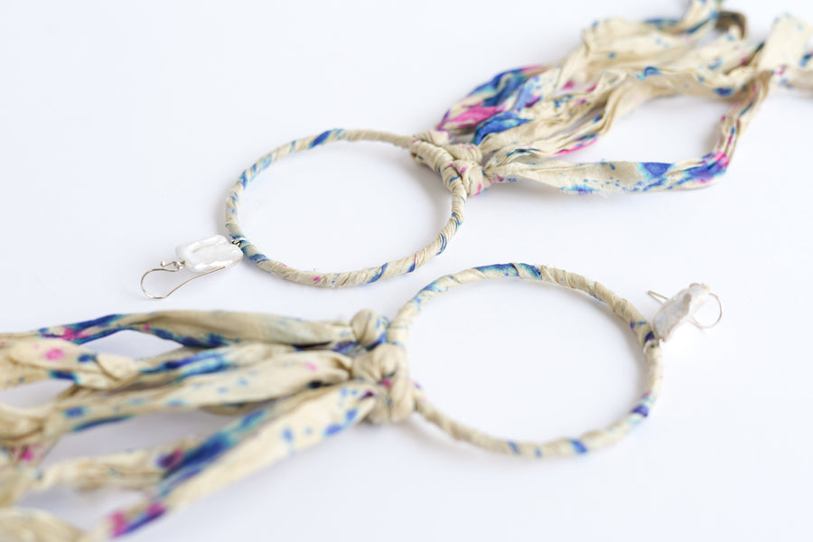Silk circle earrings