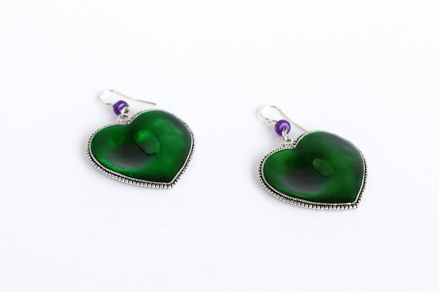 Deep in colors heart earrings (turquoise)