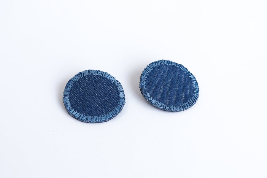 Dot denim earrings