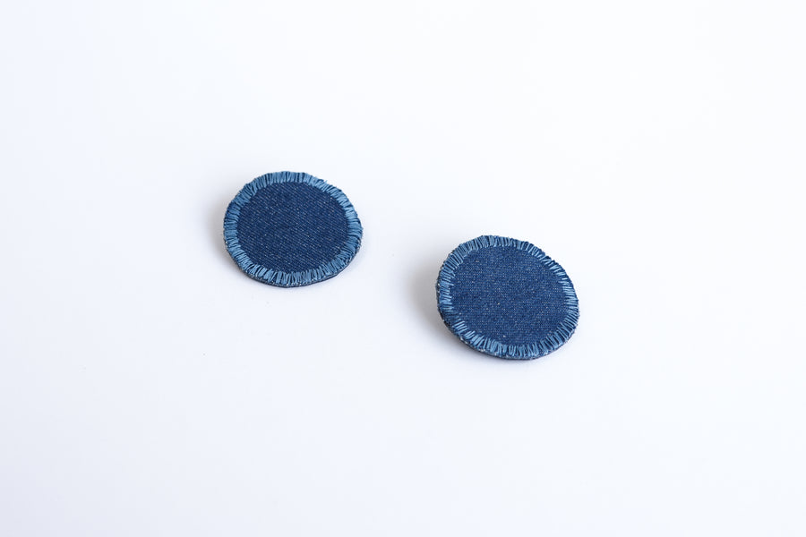 Dot denim earrings