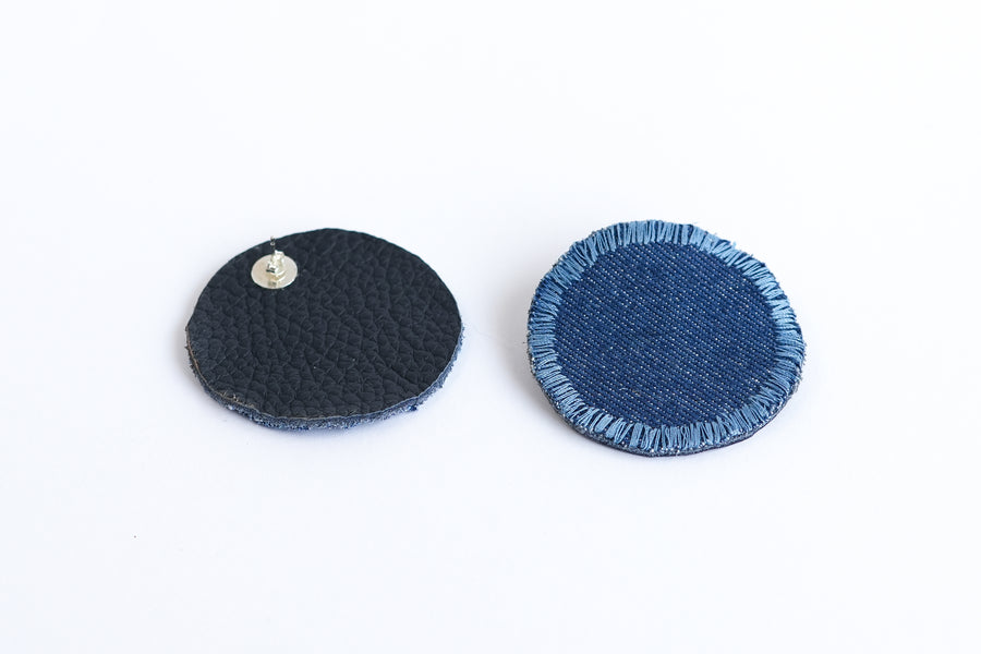 Dot denim earrings