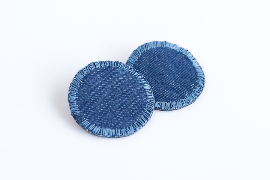 Dot denim earrings