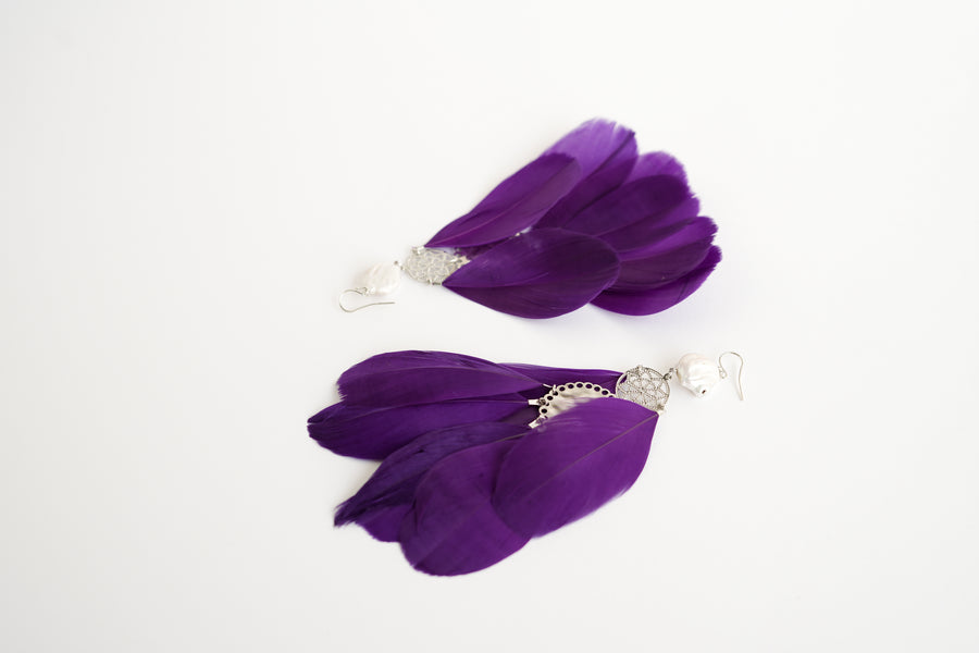 Dreamcatcher feather earrings