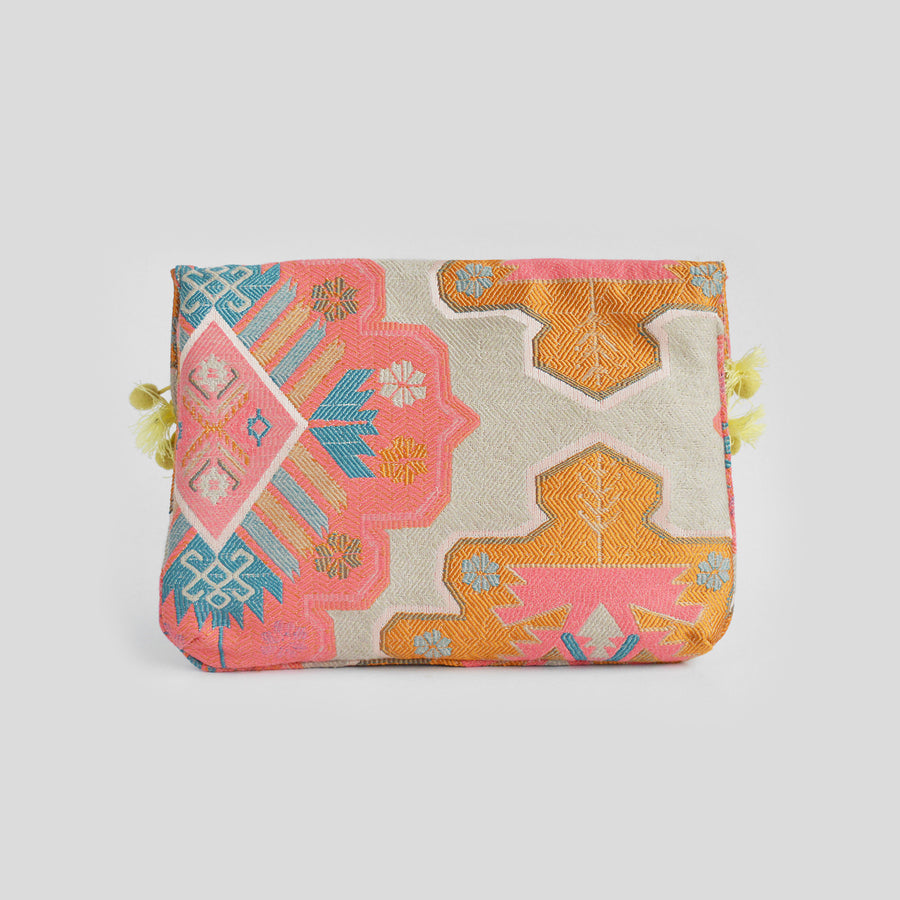 Pink Bohemian Life brocade clutch
