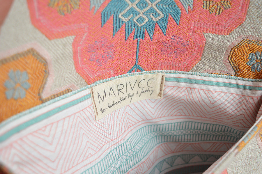 Pink Bohemian Life brocade clutch