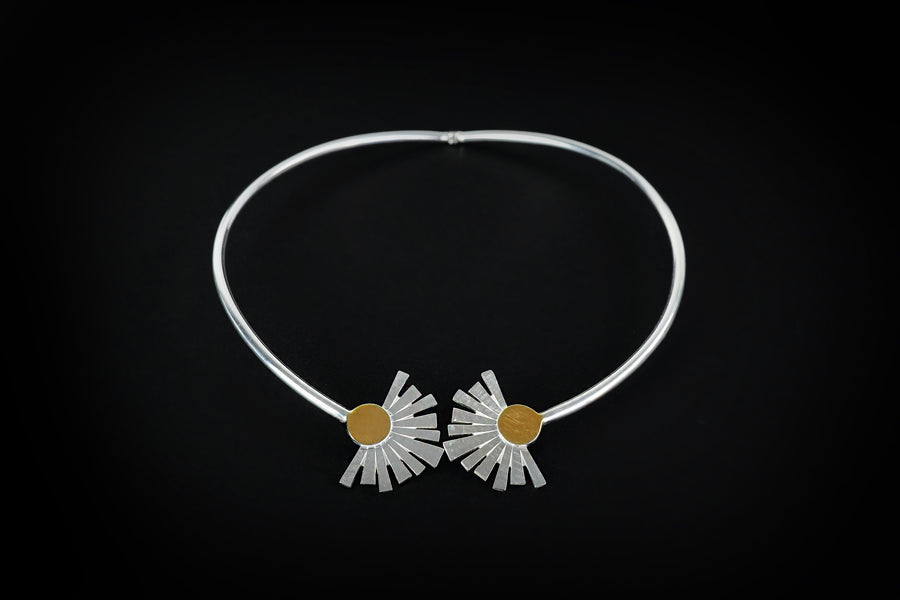 The sun silver necklace