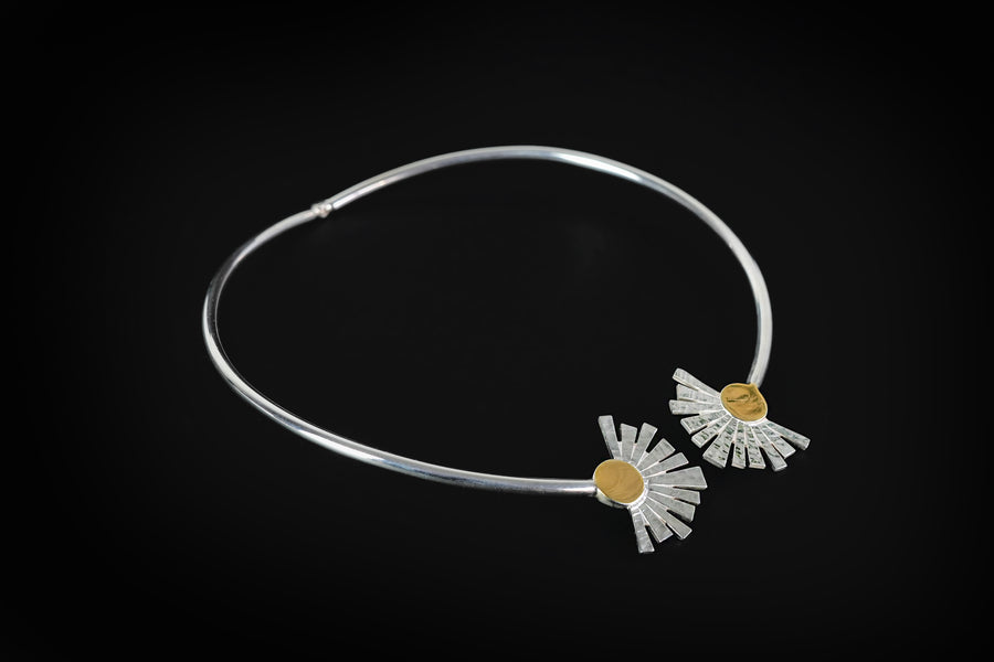The sun silver necklace
