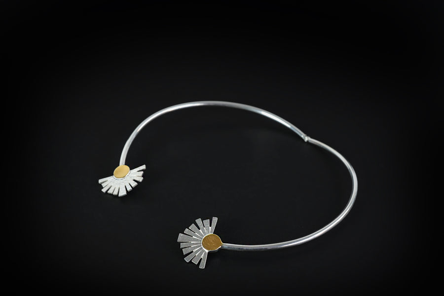 The sun silver necklace