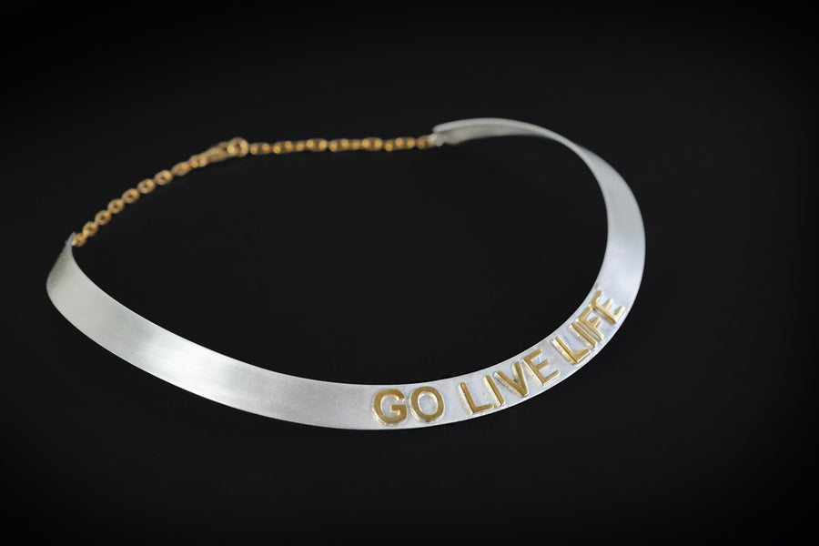 Go Live Life silver choker