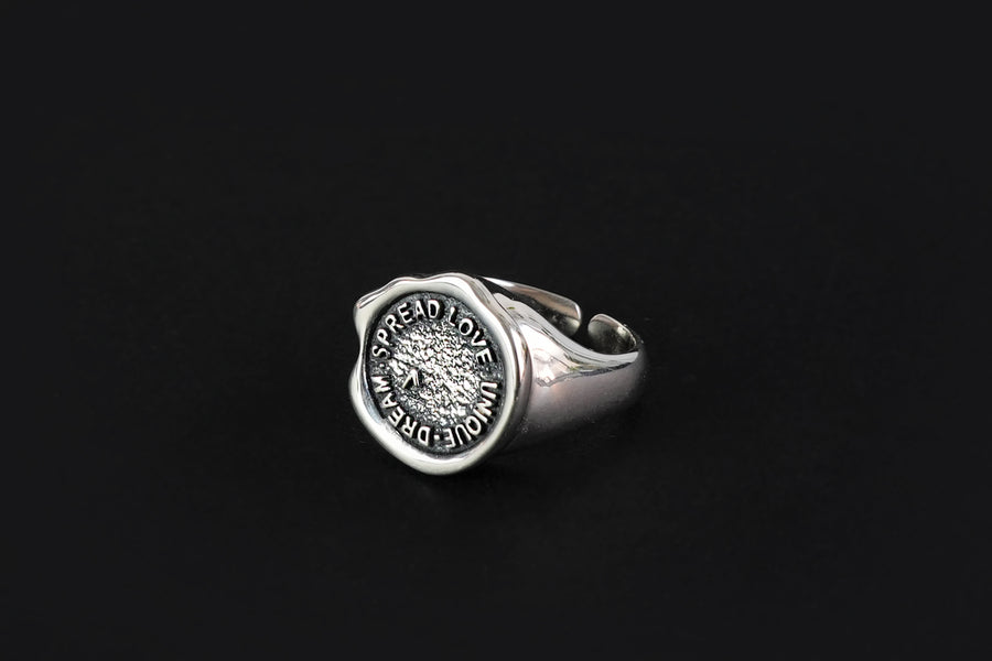 Authentication stamp silver ring