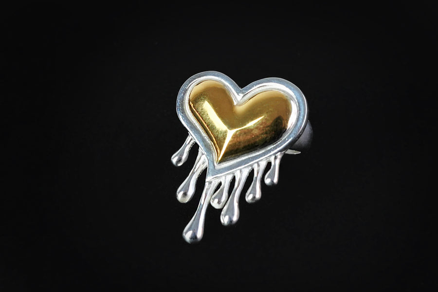 Healing heart silver ring